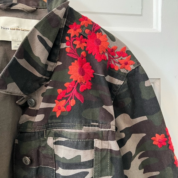Anthropologie Pilcro Embroidered Camo Jacket - L - Picture 4 of 6